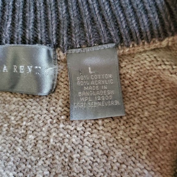 Oscar De La Renta Sweater Mens L Pullover Hipster 1/4 Zip Knit Brown Light - Picture 5 of 7